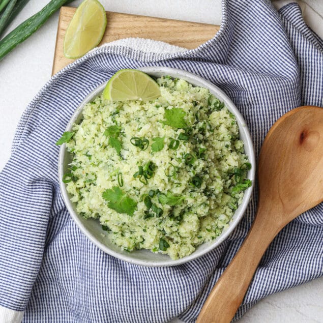 Green Cauliflower Rice Recipe featured image below