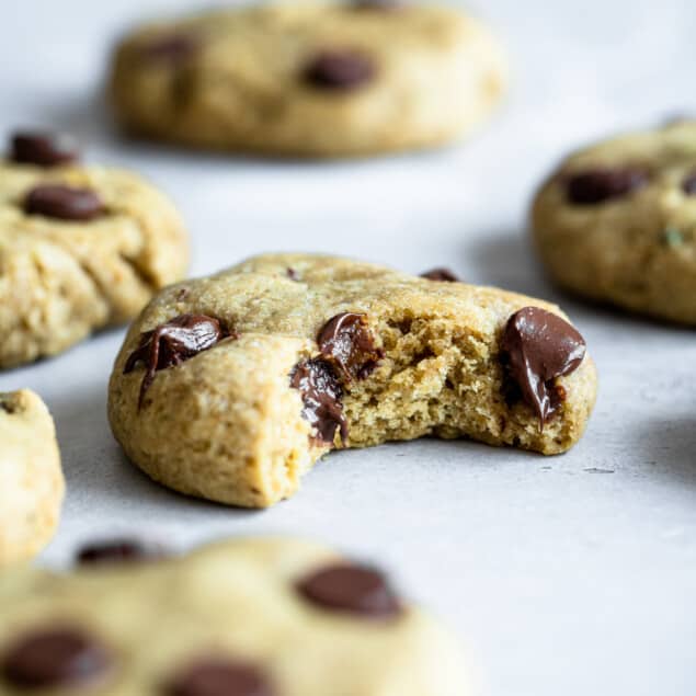 Healthy Chocolate Chip Cookies on a table