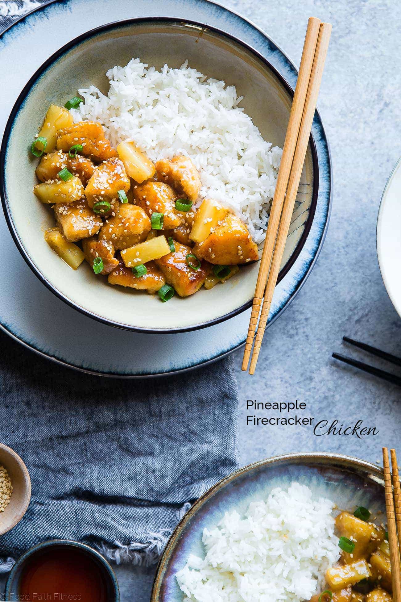  Whole30 Firecracker Pineapple Chicken - This healthy, sweet and spicy chicken is way better than takeout! A gluten free, paleo and whole30 compliant dinner that is always a crowd pleaser! | #Foodfaithfitness | #Paleo #Whole30 #Glutenfree #Healthy