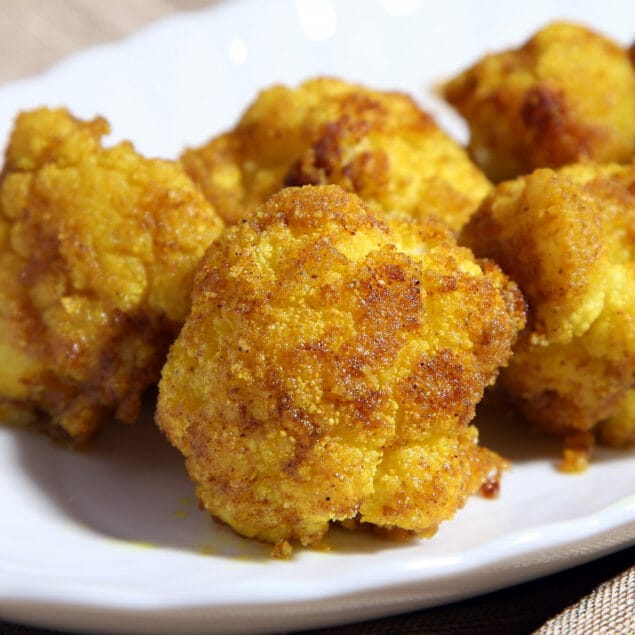 Spicy Roasted Cauliflower close up shot